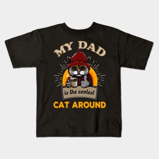 Cool cat dad best dads Kids T-Shirt